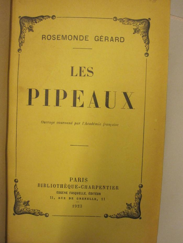  Les Pipeaux (1923)