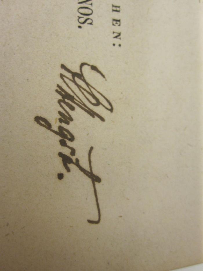  Sophokles erklärt von F. W. Schneidewin. Oedipus auf Kolonos. (1857);- (Hengst, H.), Von Hand: Autogramm; 'H Hengst.'. 