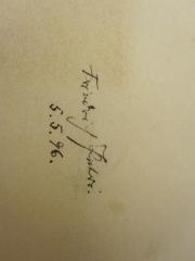 - (Petri, Friedrich), Von Hand: Autogramm, Datum; 'Friedrich Petri 5.5.96.'. 