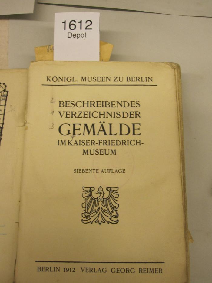  Beschreibendes Verzeichnis der Gemälde im Kaiser-Friedrich-Museum. (1912)