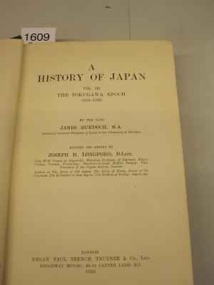  The Tokugawa Epoch 1652-1868 (1926)