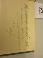 - (Lentz, O. Prof. Dr. ;Fornet, W. ), Von Hand: Widmung; 'Herrn Geheimrat Professor Dr(?). O. Lentz in besonderer Hochachtung(?) ganz ergebenst überreicht vom Verf.'. 