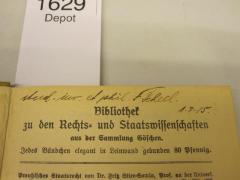 - (Scheel, F.), Von Hand: Autogramm, Berufsangabe/Titel/Branche, Datum; 'stud. jur. et phil. F. Scheel. 1.7.15.'. 
