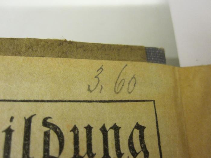  Die Haupttheorien der Volkswirtschaftslehre (1926);-, Von Hand: Preis; '3,60'