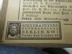 G46 / 3945 (Antiquariat Speyer und Peters (Berlin)), Etikett: Name, Ortsangabe, Buchhändler, Abbildung; 'Speyer & Peters, Buchhandlung, Berlin N W 7, Unter den Linden 39'.  (Prototyp)