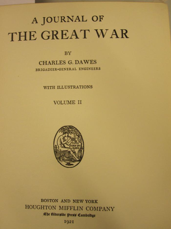  A Journal of the Great War (in two volumes) (1921)