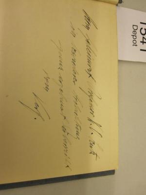  Unbekanntes vom Insulin (1929);- (Lentz, O. Prof. Dr. ;Fornet, W. ), Von Hand: Widmung; 'Herrn Geheimrat Professor Dr(?). O. Lentz in besonderer Hochachtung(?) ganz ergebenst überreicht vom Verf.'. 