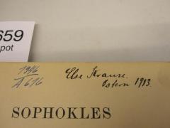 - (Krause, Else), Von Hand: Autogramm; 'Else Krause. Ostern 1913.'. 