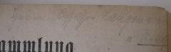 - (Langemak, Paul), Von Hand: Widmung, Berufsangabe/Titel/Branche, Name, Ortsangabe; 'Herrn Assessor Langemak [in] Strals[und]'. 