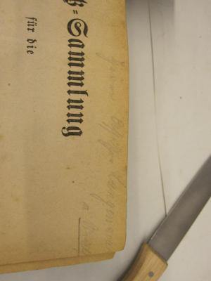  Gesetz-Sammlung für die königlichen preußischen Staaten. 1863. [...] Nr. 1 bis incl. 44. (1863);- (Langemak, Paul), Von Hand: Widmung; 'Herrn Assessor Langemak [in] Strals[...][?]'. 