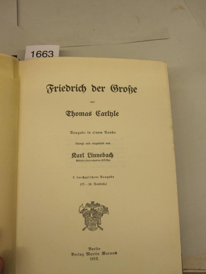  Friedrich der Große. Ausgabe in einem Bande. (1913)