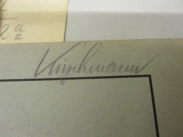  Die Saarlüge;- (Kugelmann, [?]), Von Hand: Autogramm, Name; 'Kugelmann'. 