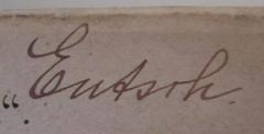 - (Entsch, Albert), Von Hand: Autogramm, Name; 'Entsch.'. 