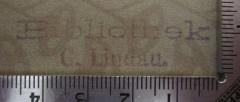 37 / 729 (Lindau, Gustav), Stempel: Name; 'Bibliothek
G. Lindau'.  (Prototyp)