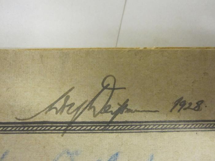  La Pensée Orthodoxe (1928);- (Deissmann, Adolf), Von Hand: Autogramm, Name, Datum; 'Adolf Deißmann 1928'. 