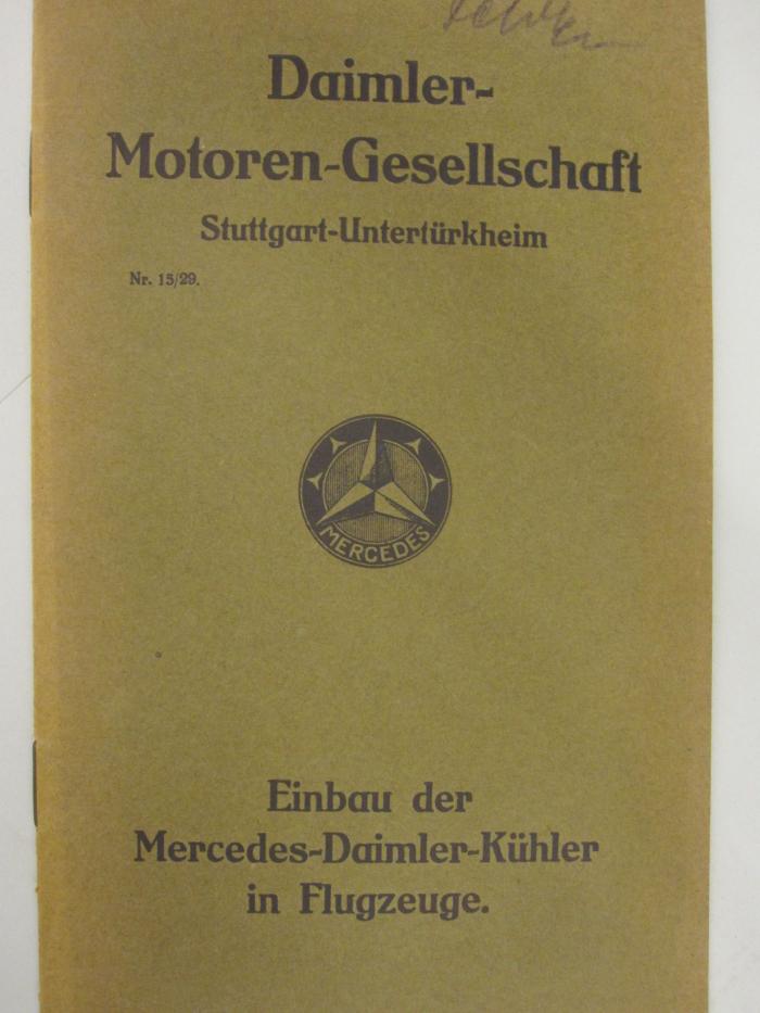  Einbau der Mercedes-Daimler-Kühler in Flugzeuge (1929)