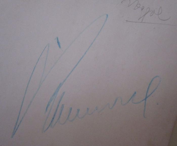  Gutachten betreffend Städtevereinigung im oberen Landkreise Solingen im Auftrage des preußischen Ministeriums des Innern ([1927]);- (unbekannt), Von Hand: Autogramm, Name; '[...]'. 