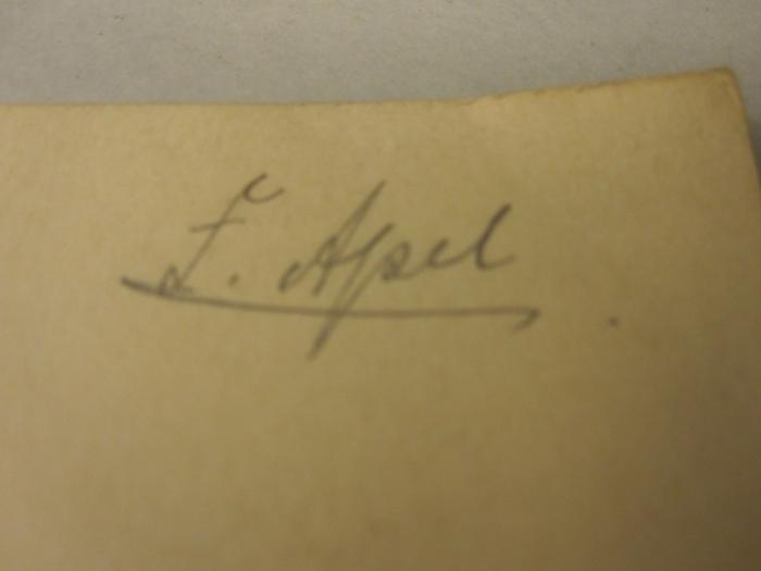  Julius Caesar. Aufführung von den Studierenden der Kgl. Techn. Hochschule und der Bergacademie (o.J.);- (Apel, F.), Von Hand: Autogramm; 'F. Apel'. 