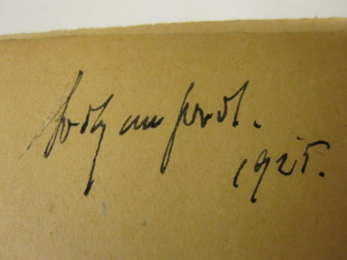  Freiherr von Stein als Gutsherr auf Kappenberg (1920);-, Von Hand: Autogramm, Name, Datum; '[...] 1925'