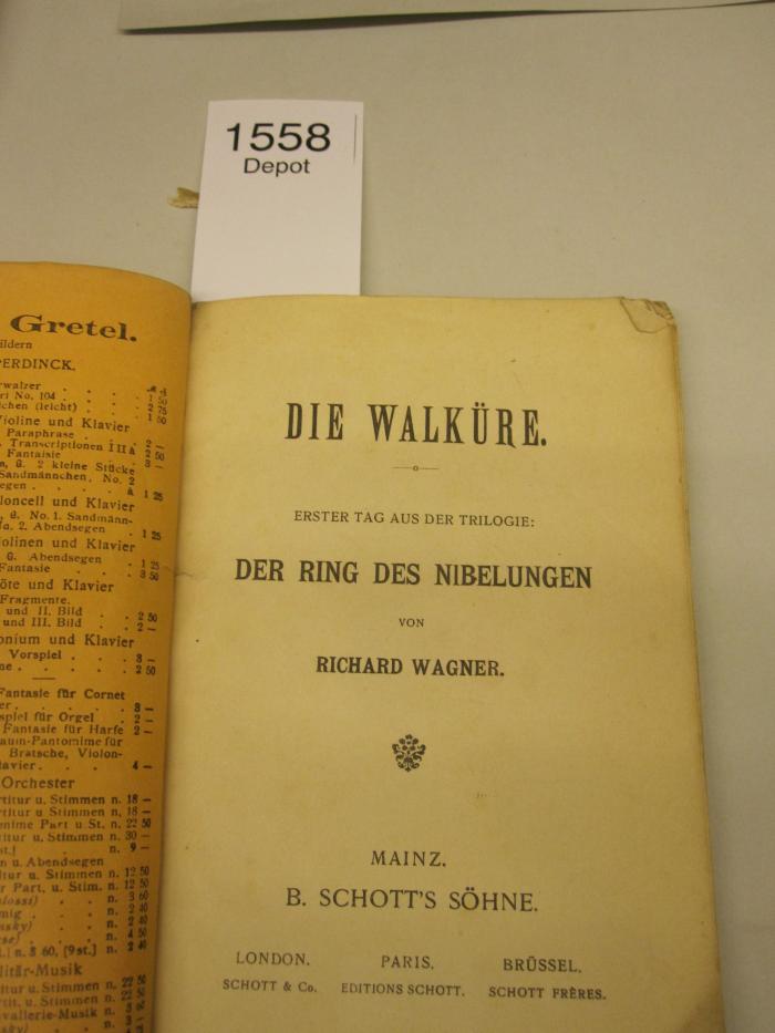  Erster Tag aus der Triologie : Der Ring des Nibelungen (o.J.)