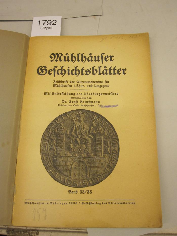  Mühlhäuser Geschichtsblätter (1936)