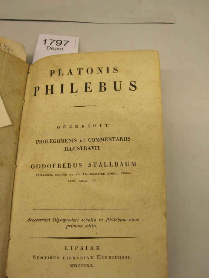  Platonis Philebus (1820)