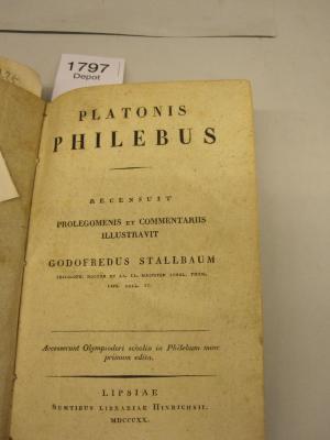  Platonis Philebus (1820)