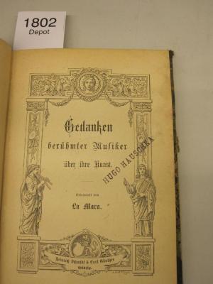  Gedanken berühmter Musiker über ihre Kunst (o.J.)