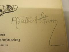 - (Scharr, Adalbert), Von Hand: Autogramm, Name; 'Adalbert Scharr'. 