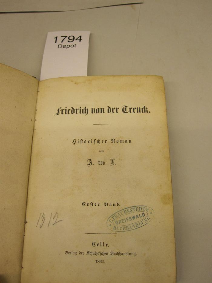  Friedrich von der Trenck : Historischer Roman (1860)