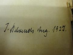 - (Behrends, J.), Von Hand: Autogramm, Name, Datum; 'J. Behrends Aug. 1927'. 
