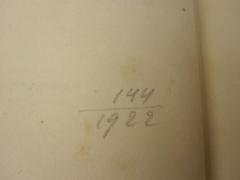 - (Pragae Emautina Bibliotheca / Emmauskloster Prag), Von Hand: Signatur; '144/1922'. 