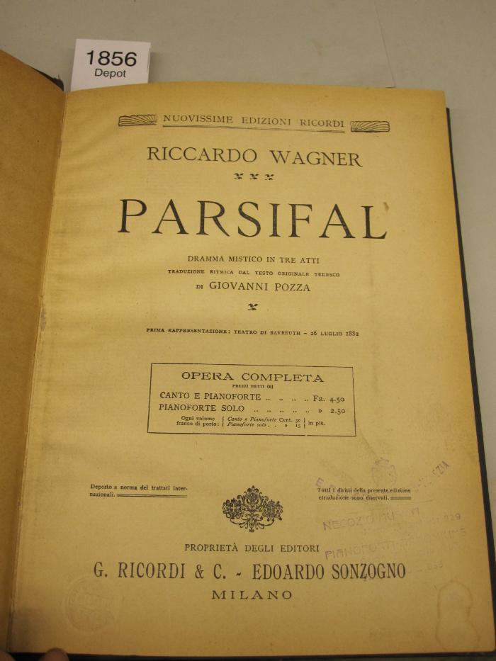  Parsifal : Dramma Mistico in Tre Atti (o.J.)