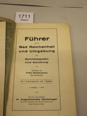  Führer durch Bad Reichenhall und Umgebung mit Berchtesgarden und Salzburg (1914)