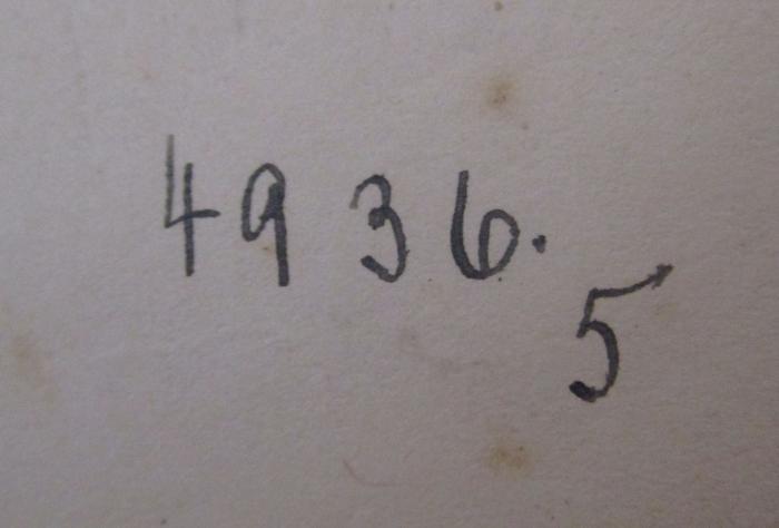  Thesaurus linguae Latinae. Onomasticon Volumen II. C (1907-1913);- (unbekannt), Von Hand: Signatur; '4936. 5'. 