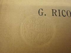 - (Ricordi (Mailand)), Prägung: Zeichen, Name, Nummer; 'G. Ricordi &amp; C. 3 14'. 