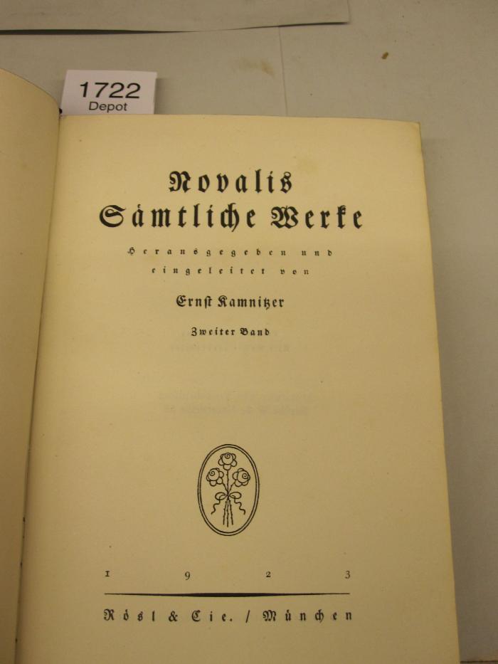  Novalis Sämtliche Werke (1923)