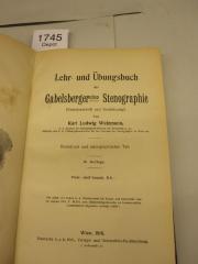  Lehr- und Übungsbuch der Gabelsbergerschen Stenographie (Verkehrsschrift und Satzkürzung). Buchdruck und stenographischer Teil (1918)