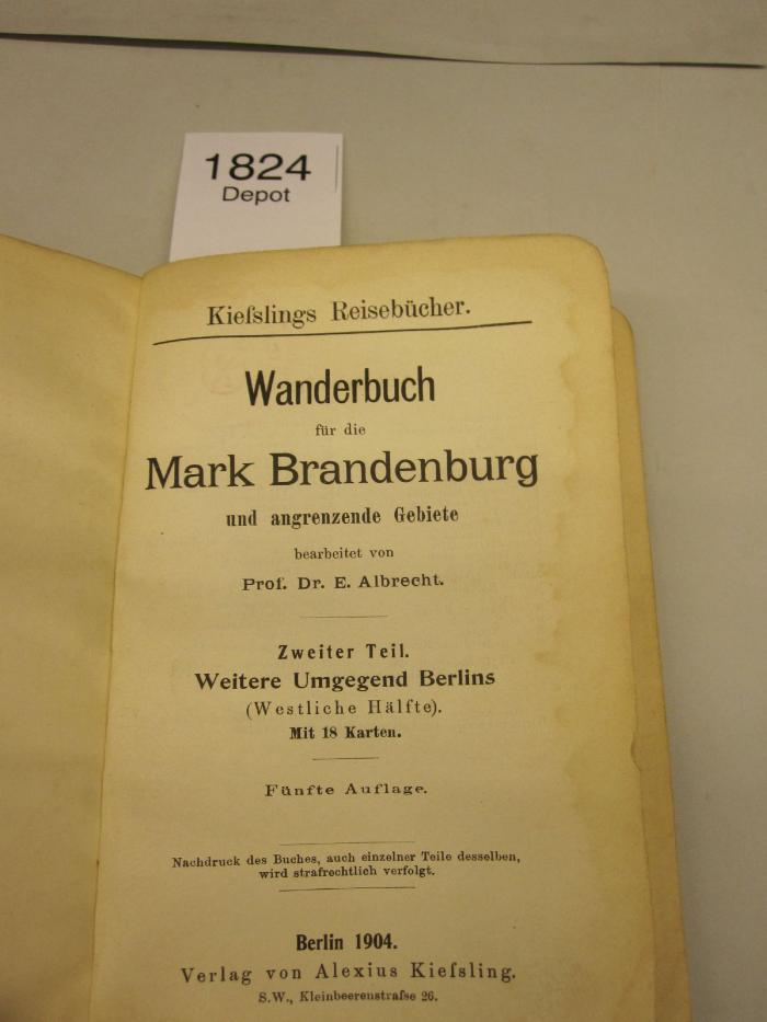  Wanderbuch für die Mark Brandenburg und angrenzende Gebiete (1904)