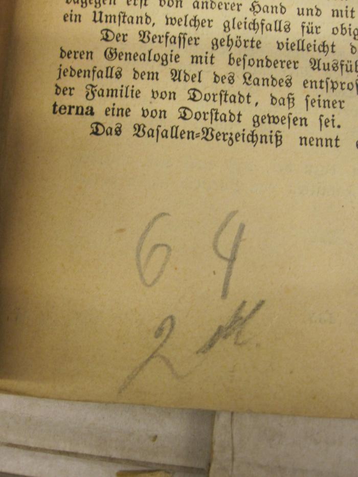  Die Vasallen des Fürstenthums in Halberstadt im Jahre 1610 (o.J.);-, Von Hand: Nummer, Zeichen; '2 M'