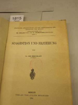  Suggestion und Erziehung (1914)