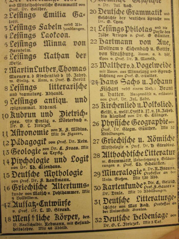  Geschichte der alten und mittelalterlichen Musik (1900);- (Werner, Max), Von Hand: Annotation. 