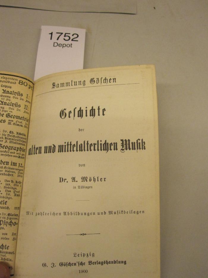  Geschichte der alten und mittelalterlichen Musik (1900)