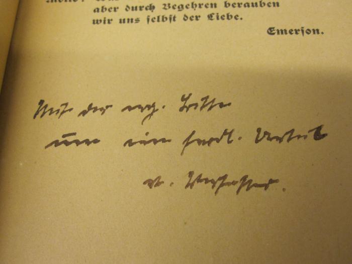  Himmel und Erde : Ein Mysterium der Liebe (o.J.);- (unbekannt;Hübscher, Christian), Von Hand: Widmung; 'Mit der erg. Bitte um ein frdl. Urteil d. Verfasser.'. 
