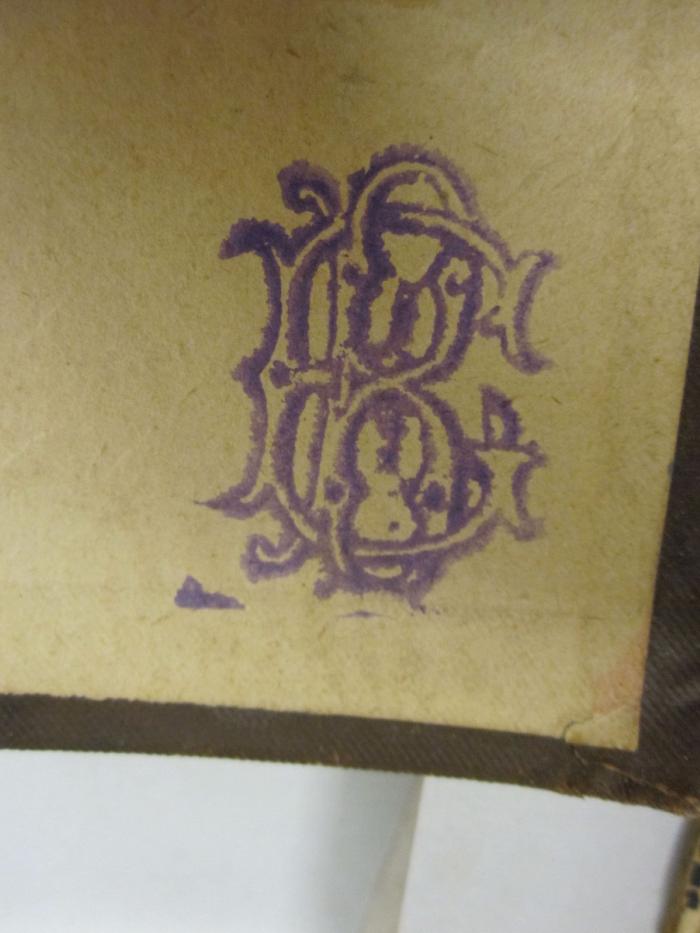  Die Verschwörung des Fiesco zu Genua : ein republikanisches Trauerspiel in fünf Aufzügen (o.J.);- (B., E.), Stempel: Monogramm, Initiale; 'E B'.  (Prototyp)