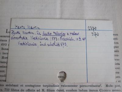  Index Scholarum in Universitate Litterarum Vratislaviensi (1873);- (Jüdisch-Theologisches Seminar Fraenckel'scher Stiftung (Breslau) ), Papier: Signatur; 'Hertz, Martin
Hertz, Martin: De ludo talario s. talari dissertatio. Vratislava 1873: Friedrich. 14 S. 4°
Vratislava, Ind. chol. WS 1873.
3270
3170'.  (Prototyp)