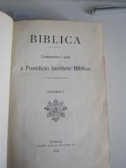 Ue 358: Biblica : Comentarii editi a Pontificio Instituto Biblici ; commentarii trimesters (1920)