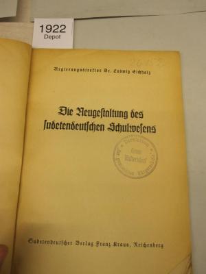  Die Neugestaltung des sudentendeutschen Schulwesens (1940)