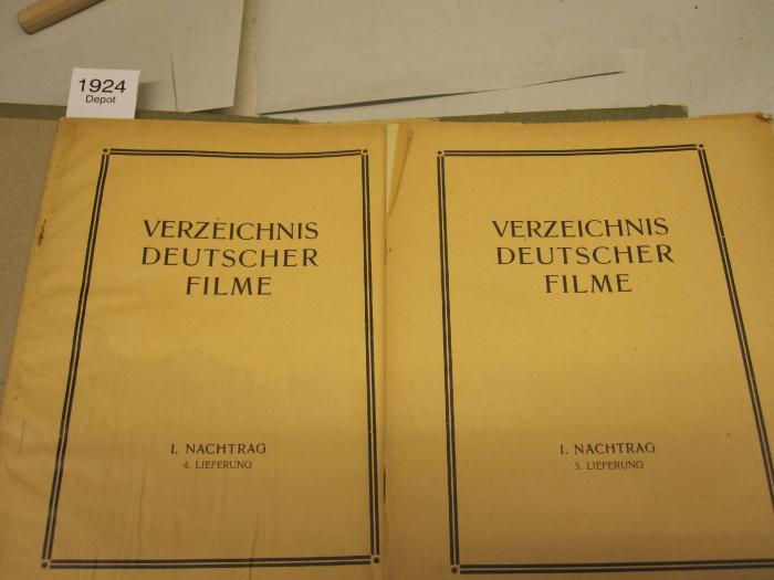  Verzeichnis Deutscher Filme. 1. Nachtrag. 3./4. Lieferung