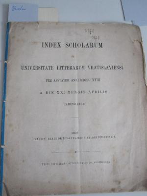  Index Scholarum in Universitate Litterarum Vratislaviensi (1873)